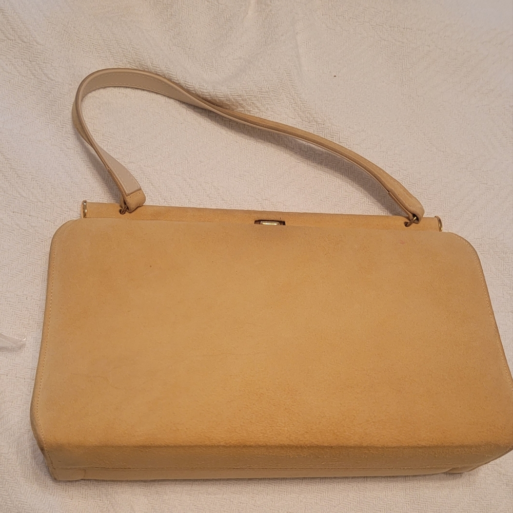 Town and country shoes handbag suede (or excellent faux) yellow camel